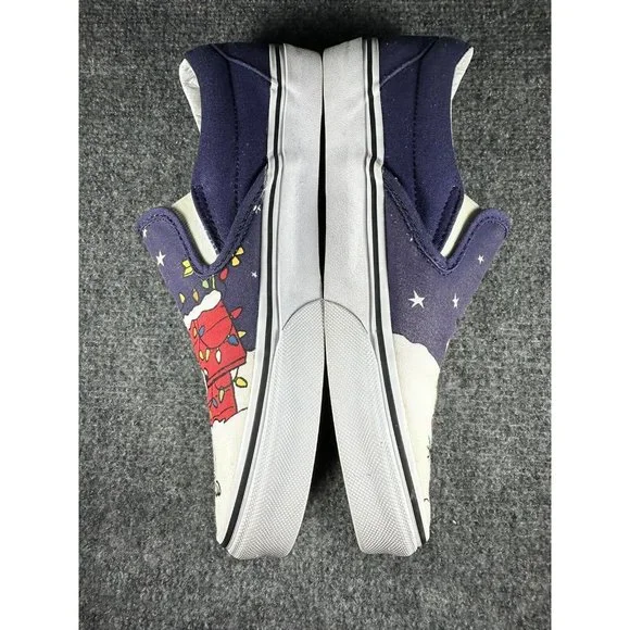 Vans Slip On Peanuts Christmas Tree Charlie Brown Snoopy Men's 8.0 Women's 9.5 - Picture 7 of 12